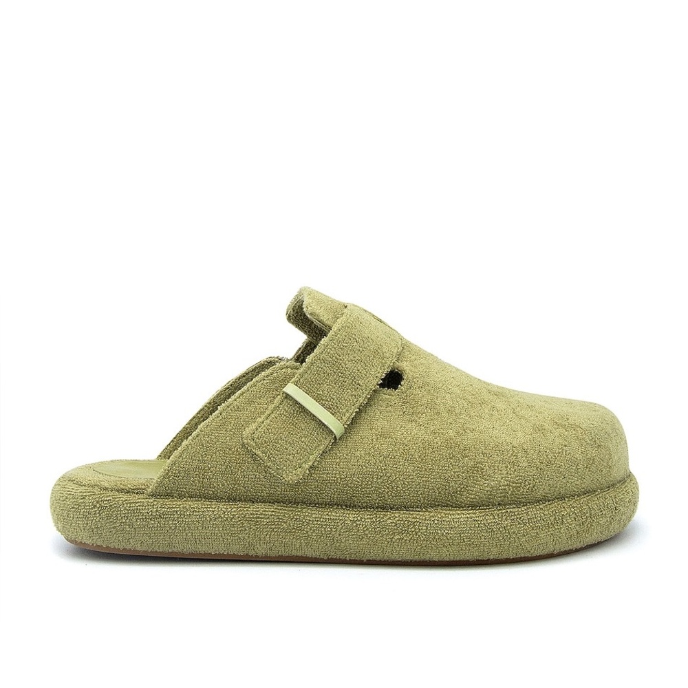 ILIO SMERALDO x THE FRANKIE SHOP Terry Cloth Green Clogs - 38